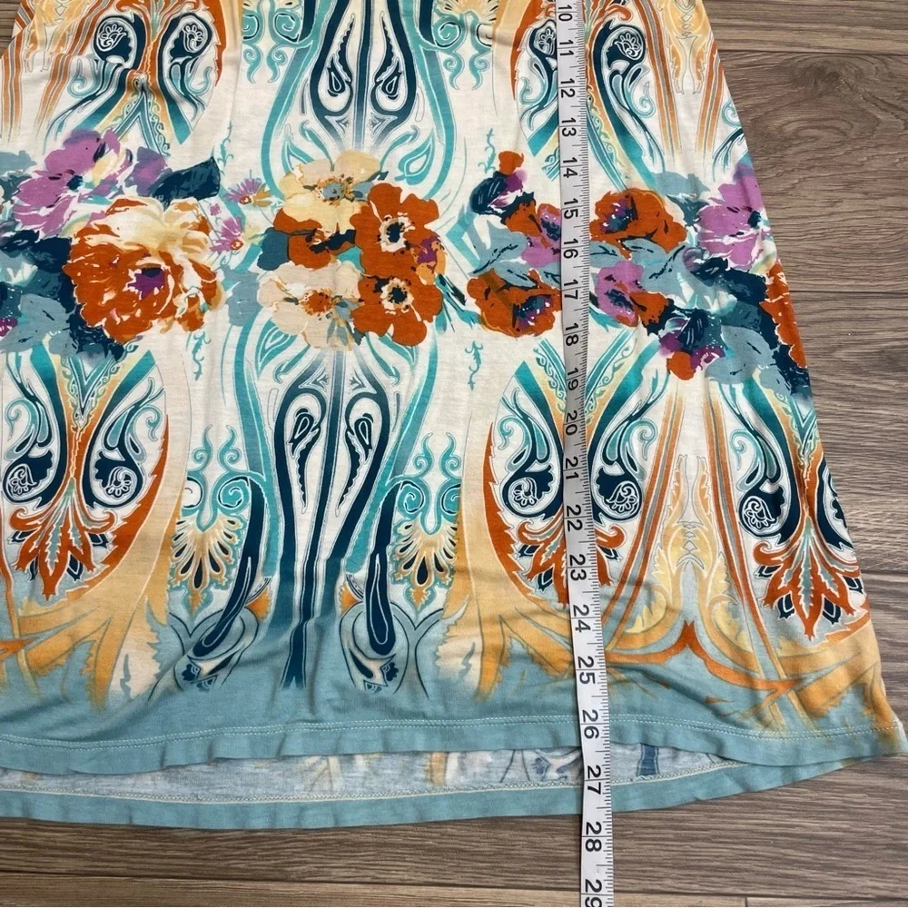 Free People Boho Y2K Floral Printed Racerback Tunic Tank Top
